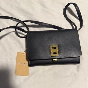 Michael Kors Black Crossbody Bag with Gold Clasp
